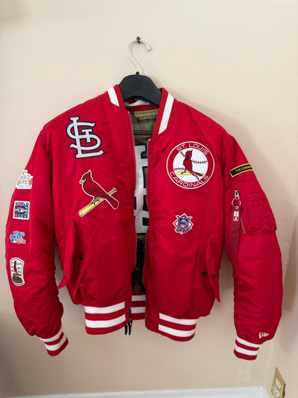 Alpha Industries Red St. Louis Cardinals Bomber Jacket